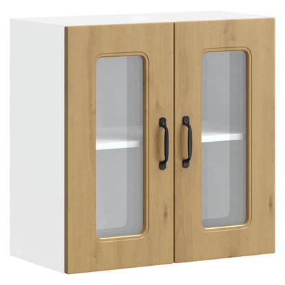 vidaXL Kitchen Wall Cabinet with Glass Door "Kalmar" Artisan Oak Engineered Wood