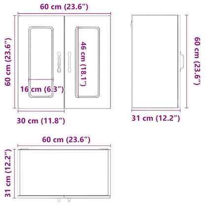 vidaXL Kitchen Wall Cabinet with Glass Door "Kalmar" Artisan Oak