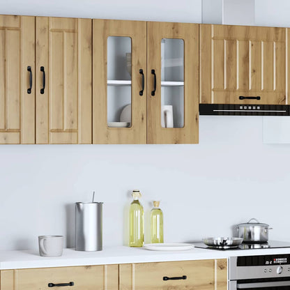vidaXL Kitchen Wall Cabinet with Glass Door "Kalmar" Artisan Oak Engineered Wood