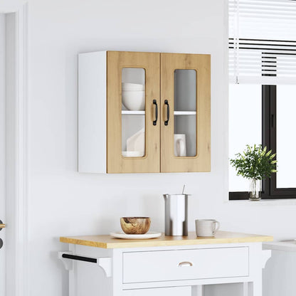 vidaXL Kitchen Wall Cabinet with Glass Door "Kalmar" Artisan Oak Engineered Wood