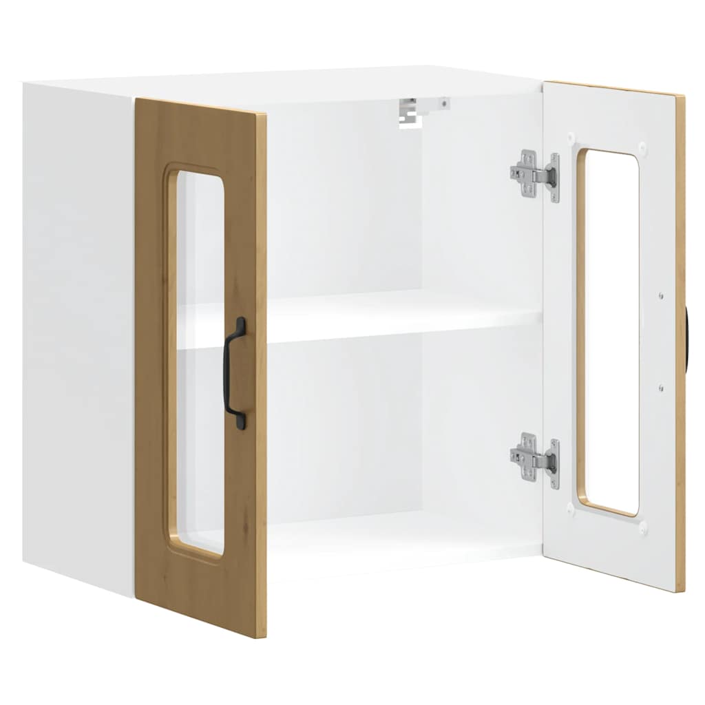 vidaXL Kitchen Wall Cabinet with Glass Door "Kalmar" Artisan Oak Engineered Wood