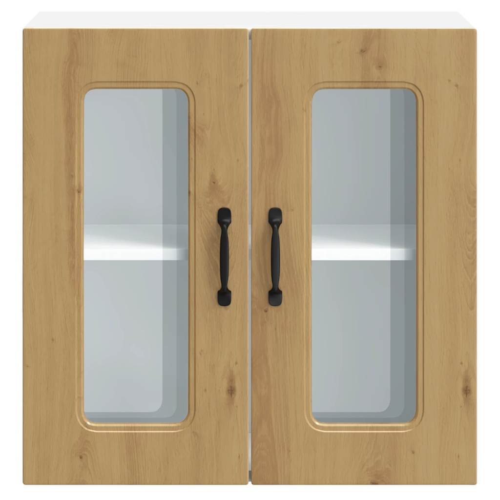 vidaXL Kitchen Wall Cabinet with Glass Door "Kalmar" Artisan Oak Engineered Wood