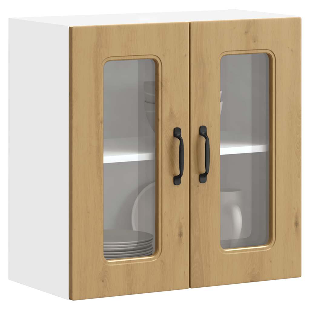 vidaXL Kitchen Wall Cabinet with Glass Door Kalmar Artisan Oak Engineered Wood