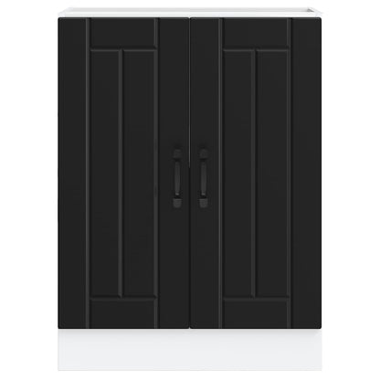 vidaXL Sink Base Cabinet Lucca Black Engineered Wood