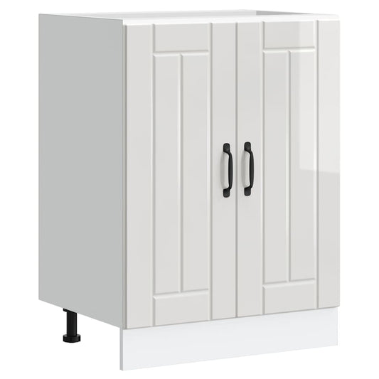 vidaXL Sink Base Cabinet "Lucca" High Gloss White Engineered Wood