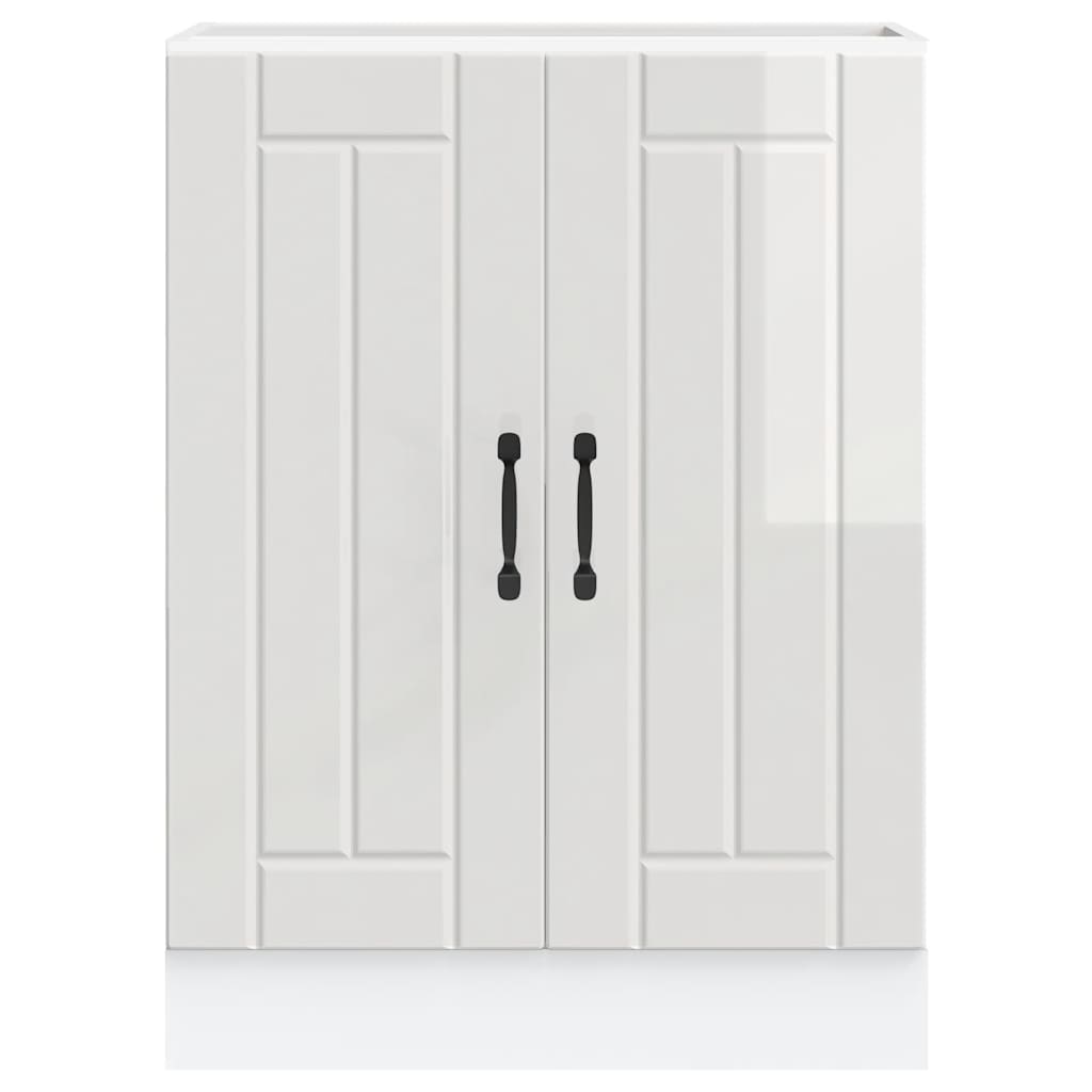 vidaXL Sink Base Cabinet Lucca High Gloss White Engineered Wood