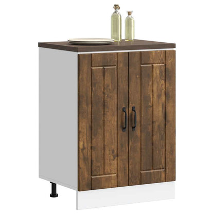 vidaXL Sink Base Cabinet "Lucca" Smoked Oak Engineered Wood