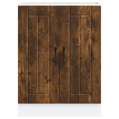 vidaXL Sink Base Cabinet "Lucca" Smoked Oak Engineered Wood