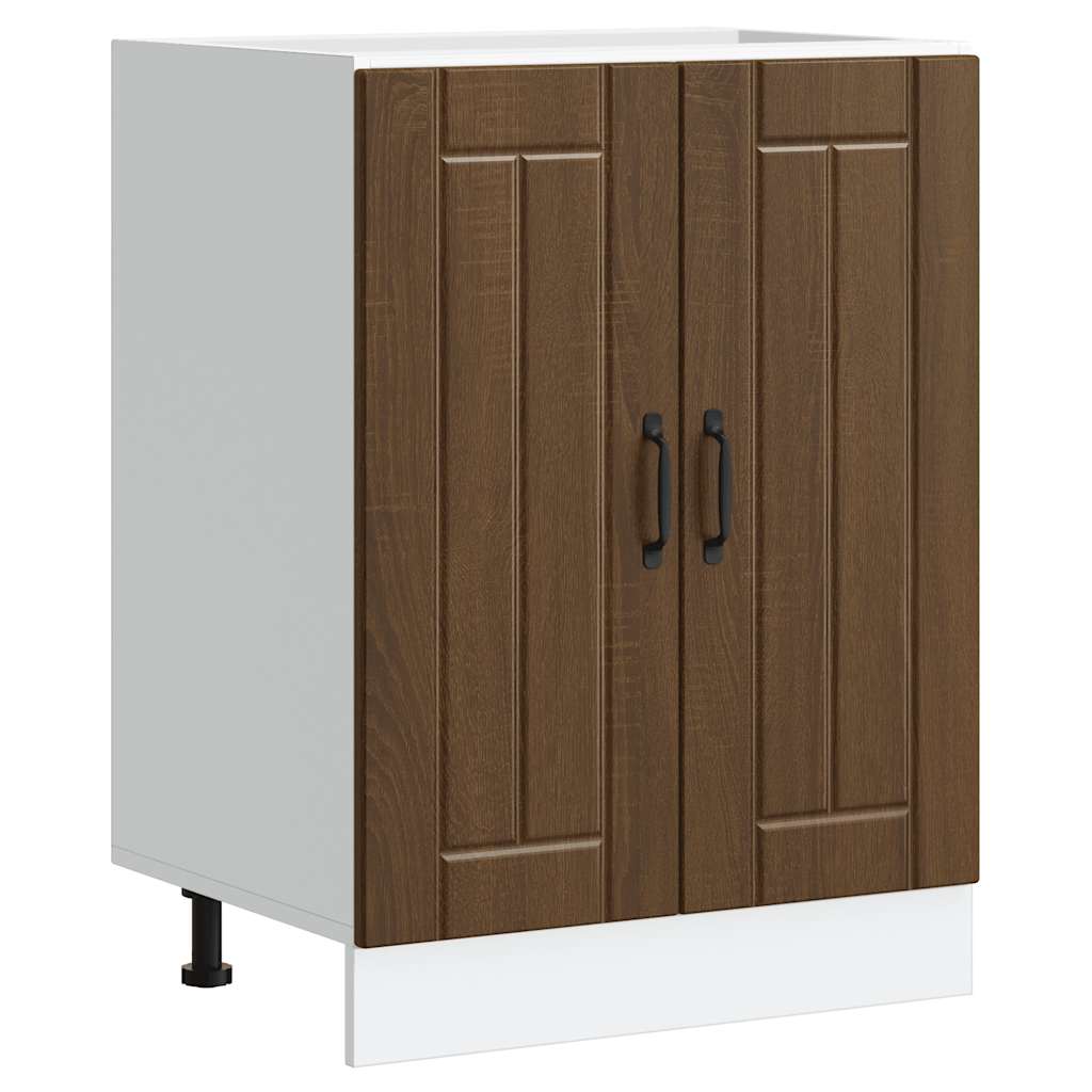 vidaXL Sink Base Cabinet "Lucca" Brown Oak Engineered Wood