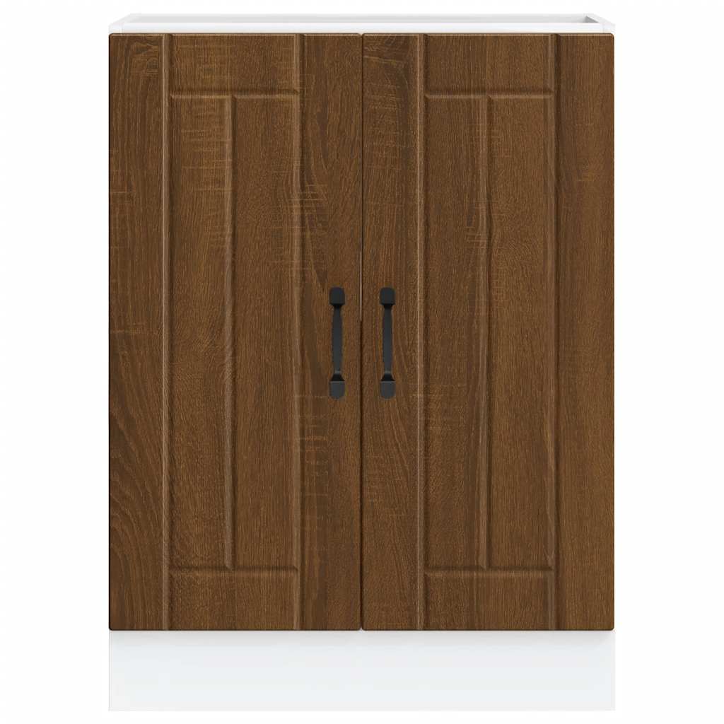 vidaXL Sink Base Cabinet "Lucca" Brown Oak Engineered Wood