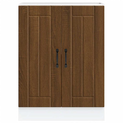 vidaXL Sink Base Cabinet "Lucca" Brown Oak Engineered Wood