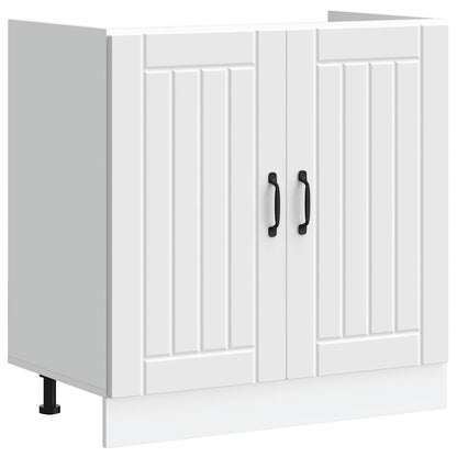 vidaXL Sink Base Cabinet Lucca White Engineered Wood