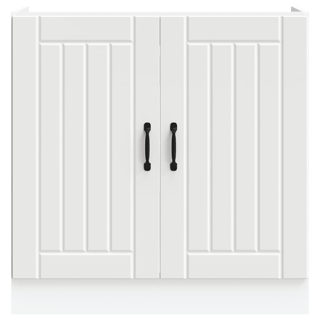 vidaXL Sink Base Cabinet Lucca White Engineered Wood