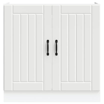 vidaXL Sink Base Cabinet Lucca White Engineered Wood
