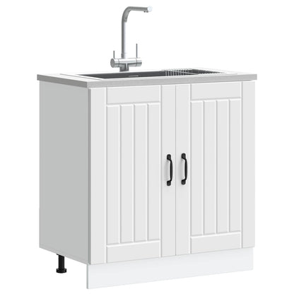 vidaXL Sink Base Cabinet "Lucca" White Engineered Wood