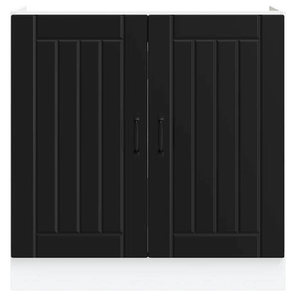 vidaXL Sink Base Cabinet Lucca Black Engineered Wood