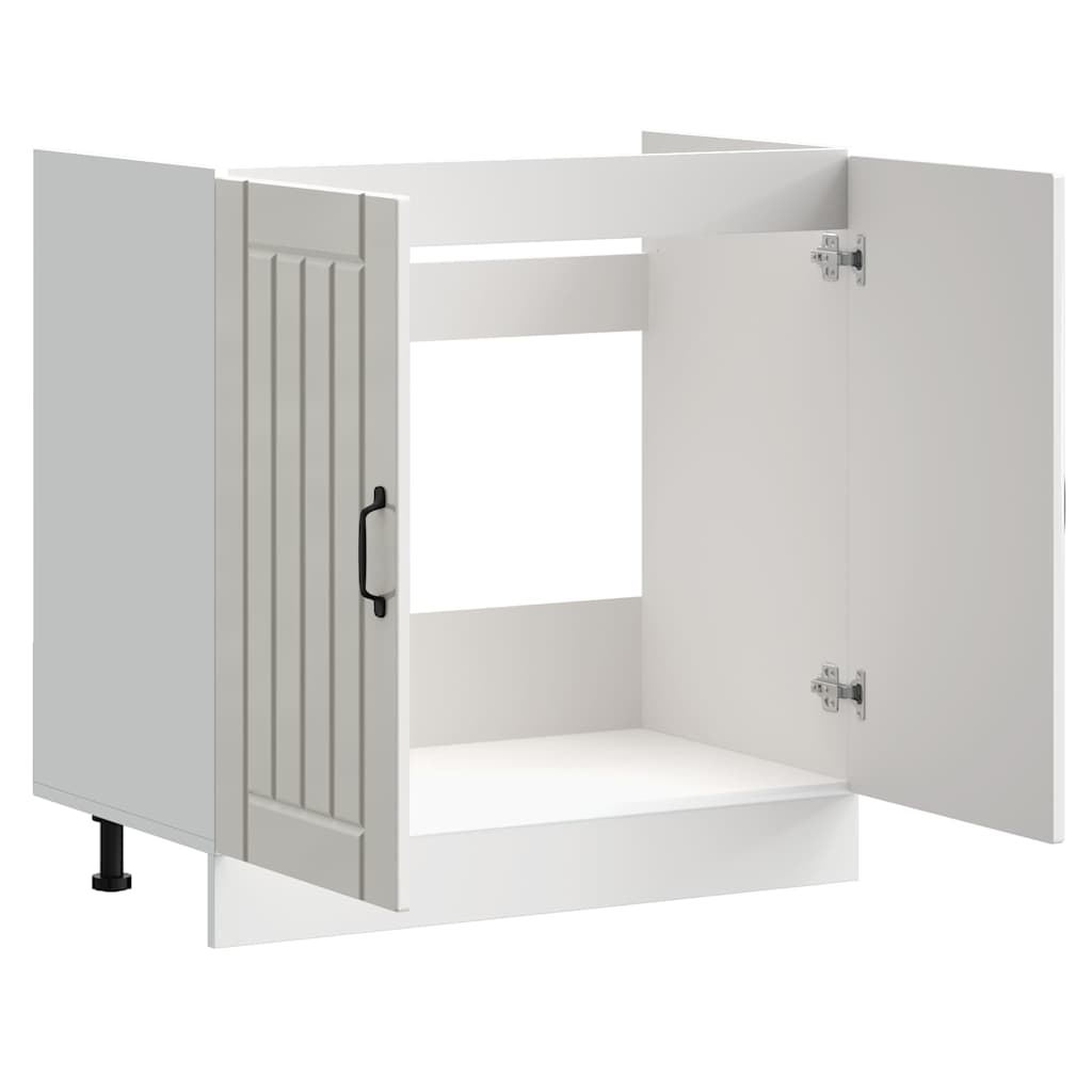 vidaXL Sink Base Cabinet "Lucca" High Gloss White Engineered Wood