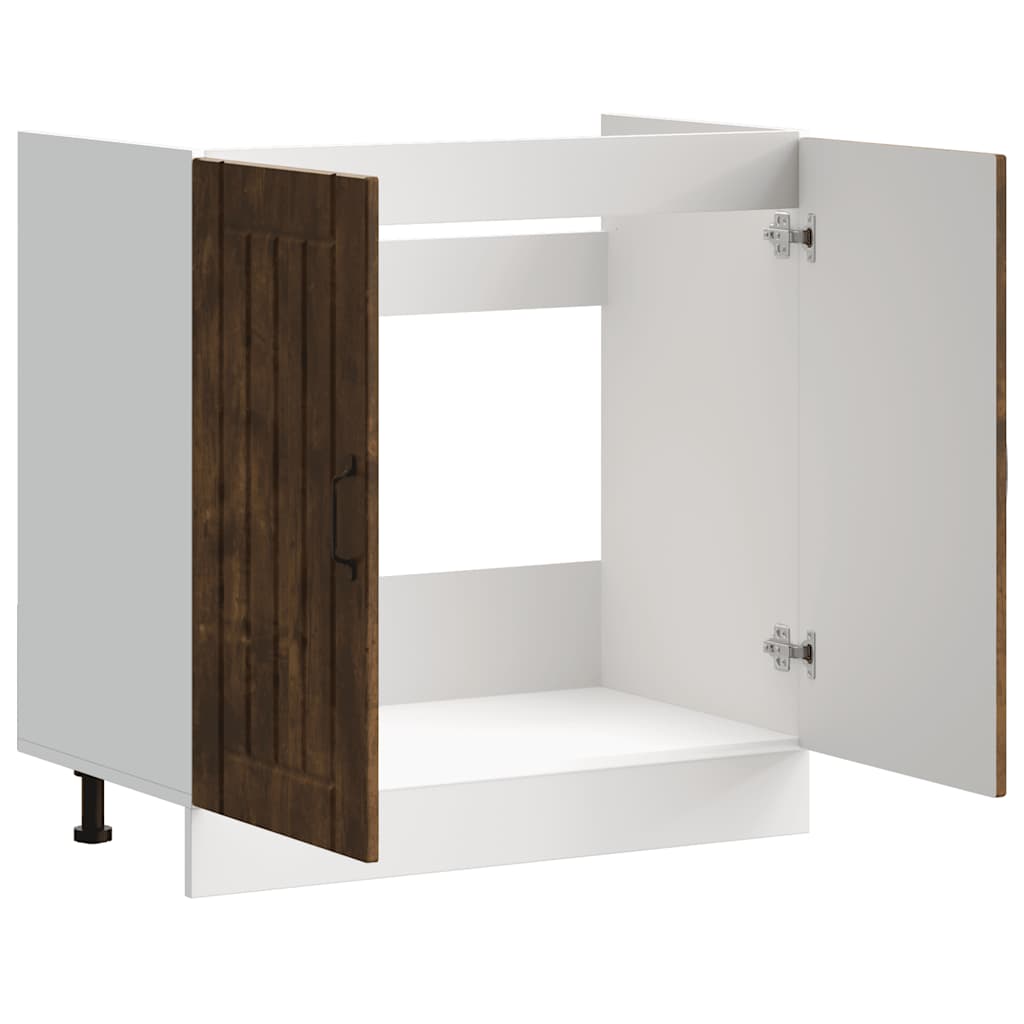 vidaXL Sink Base Cabinet Lucca Smoked Oak Engineered Wood