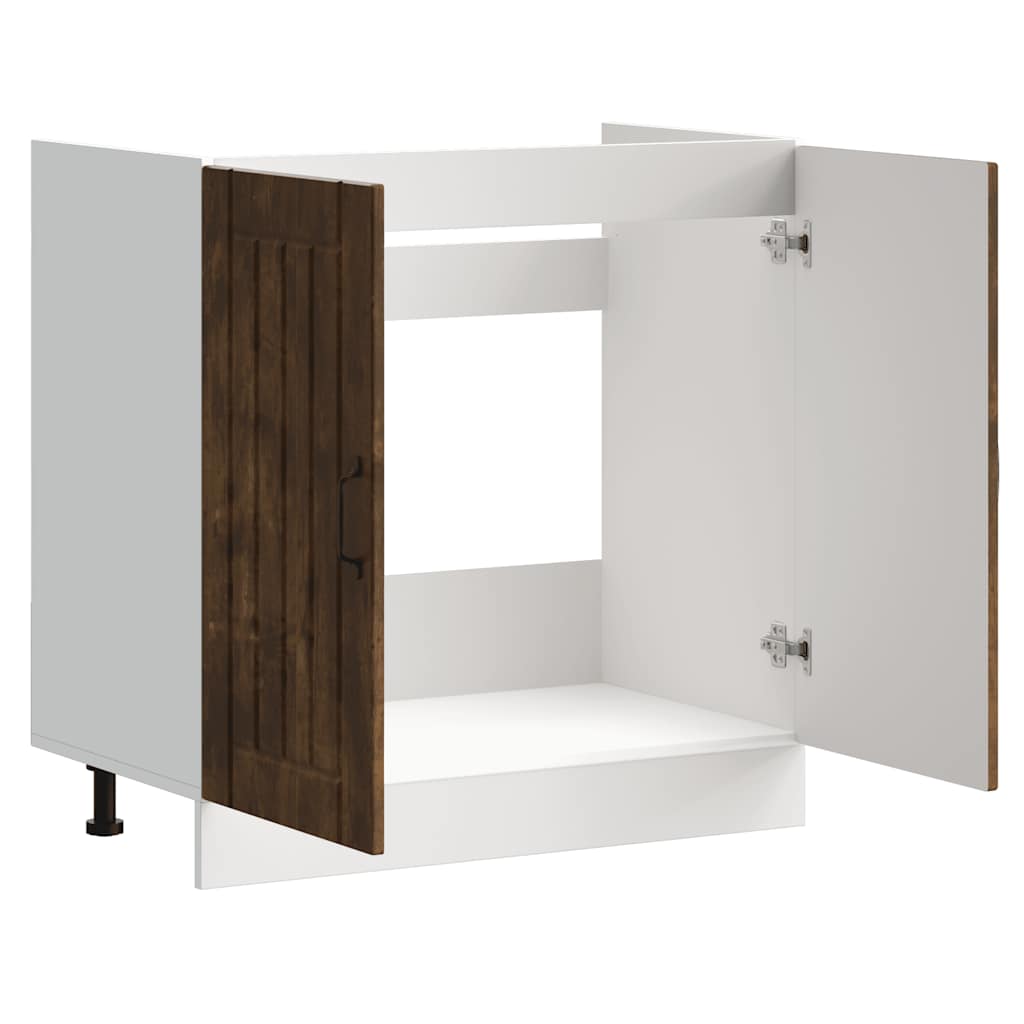 vidaXL Sink Base Cabinet Lucca Smoked Oak Engineered Wood
