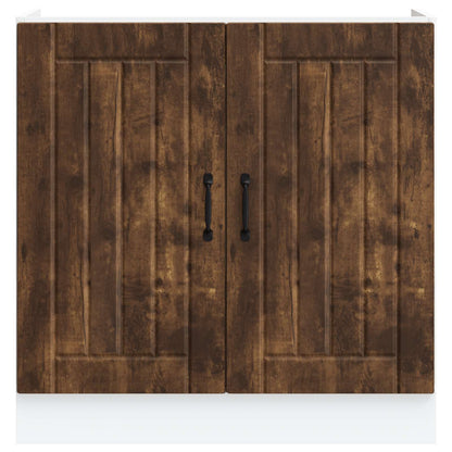 vidaXL Sink Base Cabinet "Lucca" Smoked Oak Engineered Wood