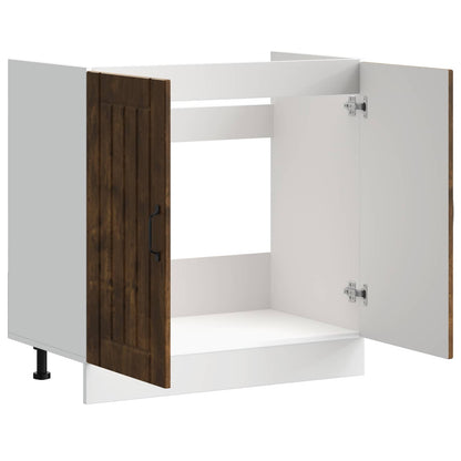 vidaXL Sink Base Cabinet "Lucca" Smoked Oak Engineered Wood