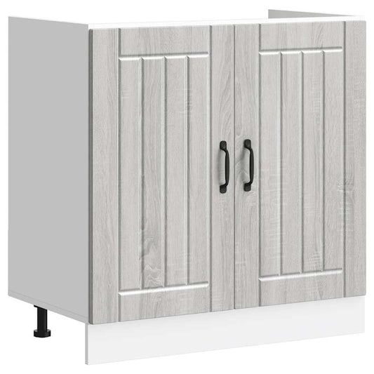 vidaXL Sink Base Cabinet "Lucca" Grey Sonoma Engineered Wood
