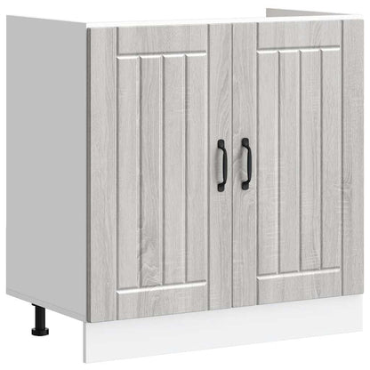 vidaXL Sink Base Cabinet "Lucca" Grey Sonoma Engineered Wood