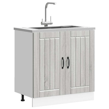 vidaXL Sink Base Cabinet "Lucca" Grey Sonoma Engineered Wood