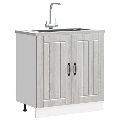 vidaXL Sink Base Cabinet "Lucca" Grey Sonoma Engineered Wood