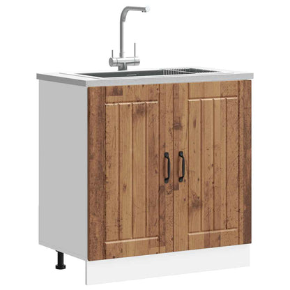 vidaXL Sink Base Cabinet "Lucca" Old Wood Engineered Wood