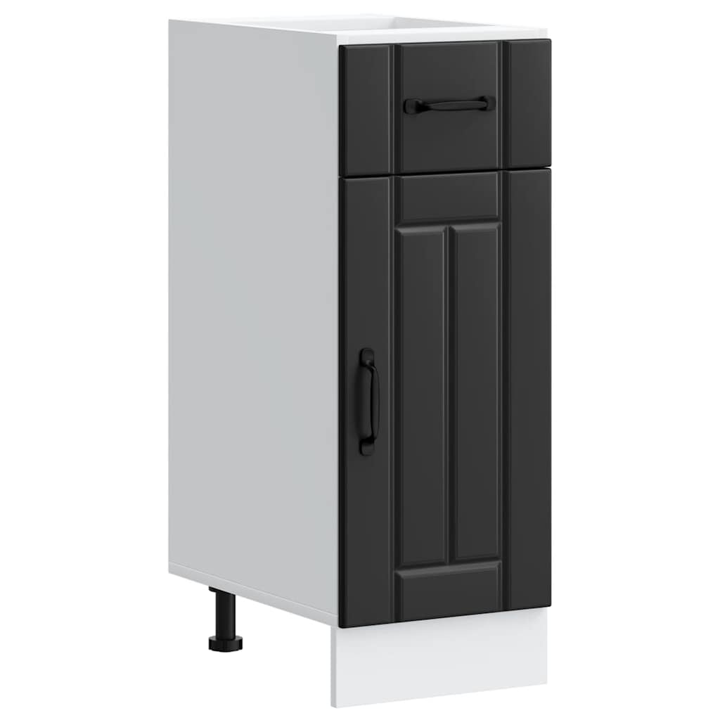 vidaXL Kitchen Base Cabinet "Lucca" Black Engineered Wood