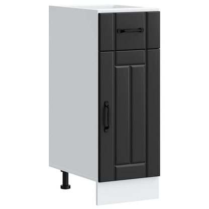 vidaXL Kitchen Base Cabinet "Lucca" Black Engineered Wood