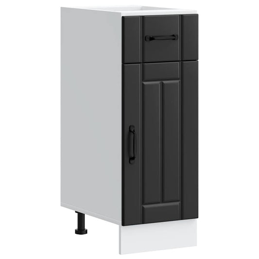 vidaXL Kitchen Base Cabinet "Lucca" Black Engineered Wood