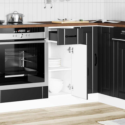 vidaXL Kitchen Base Cabinet "Lucca" Black Engineered Wood