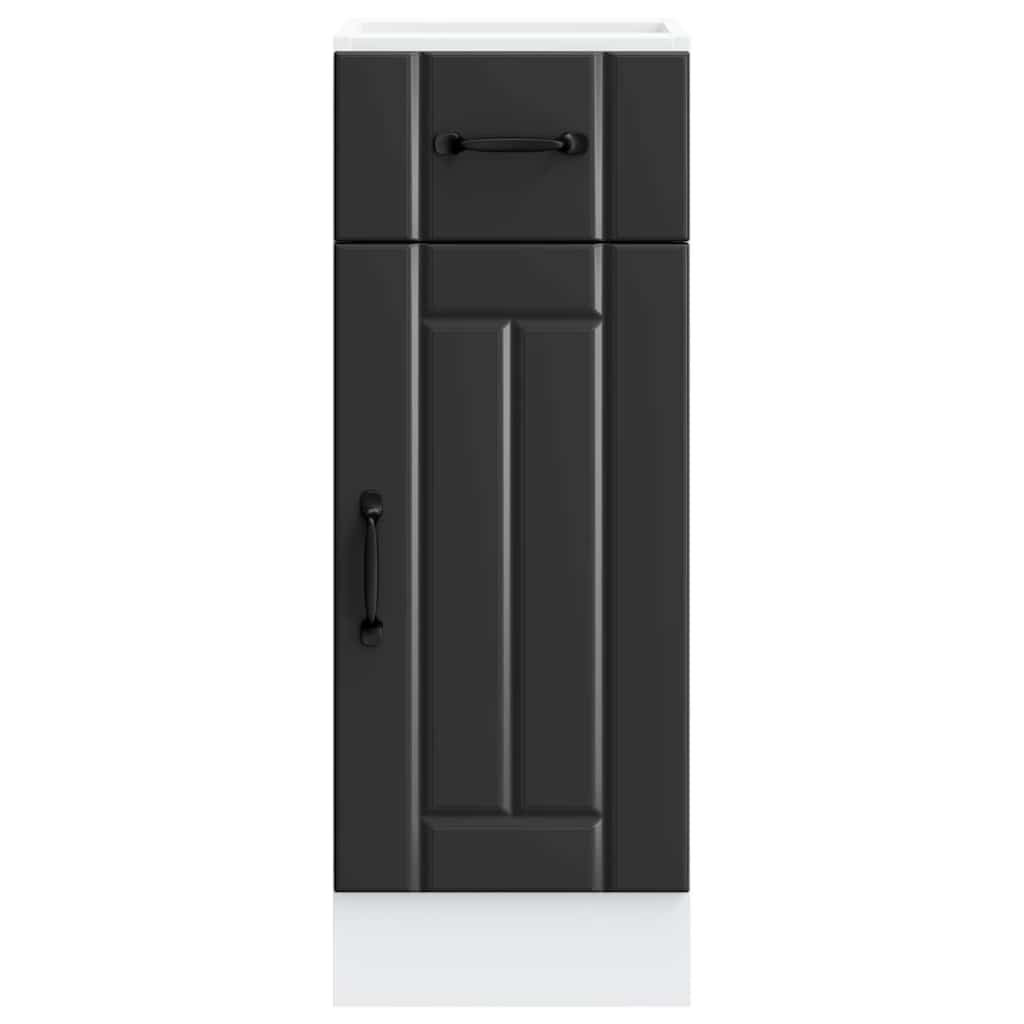 vidaXL Kitchen Base Cabinet "Lucca" Black Engineered Wood