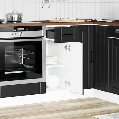 vidaXL Kitchen Base Cabinet Lucca Black Engineered Wood