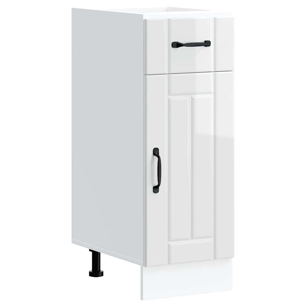 vidaXL Kitchen Base Cabinet "Lucca" High Gloss White Engineered Wood