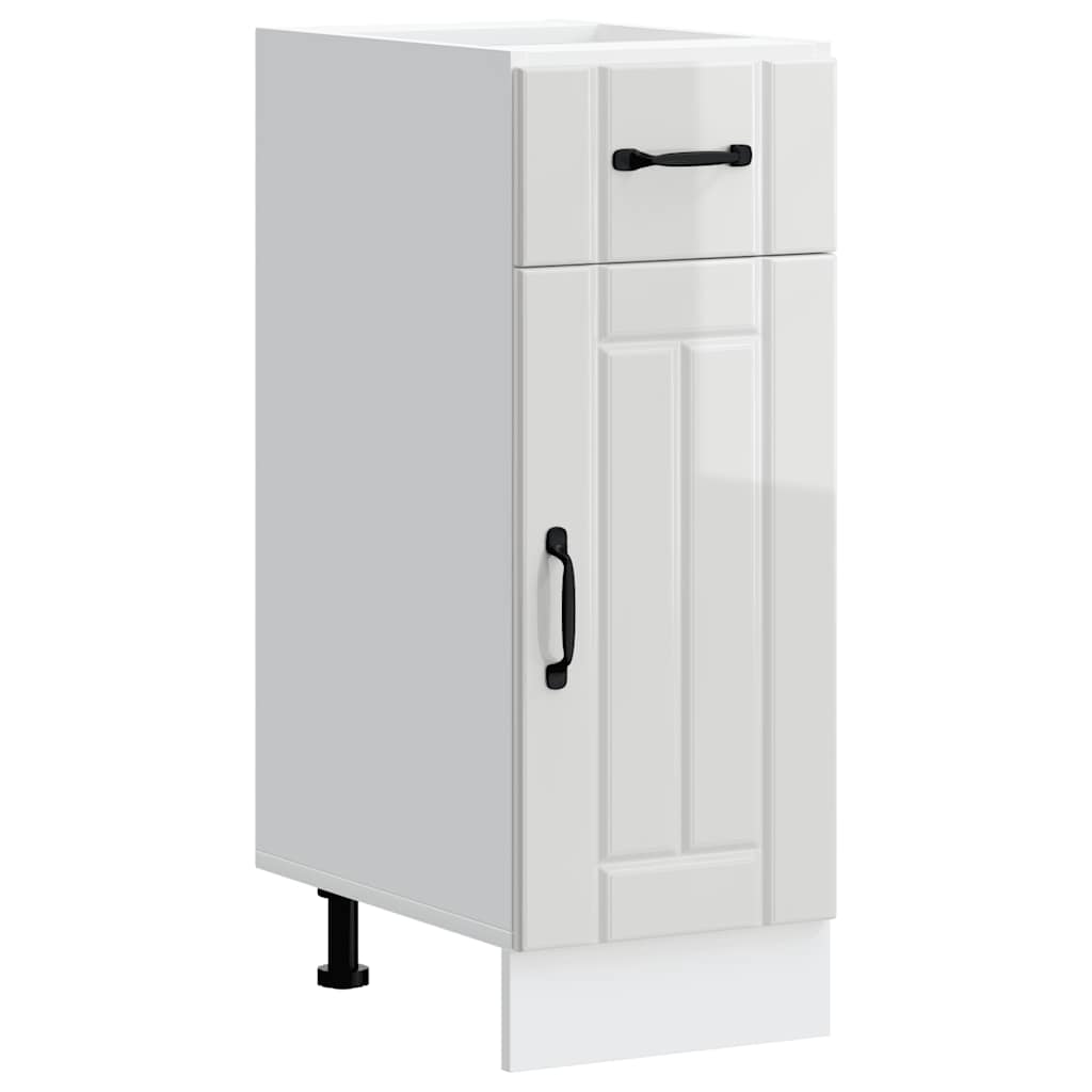 vidaXL Kitchen Base Cabinet "Lucca" High Gloss White Engineered Wood