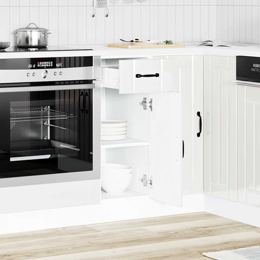 vidaXL Kitchen Base Cabinet "Lucca" High Gloss White Engineered Wood
