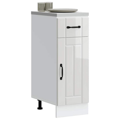 vidaXL Kitchen Base Cabinet "Lucca" High Gloss White Engineered Wood