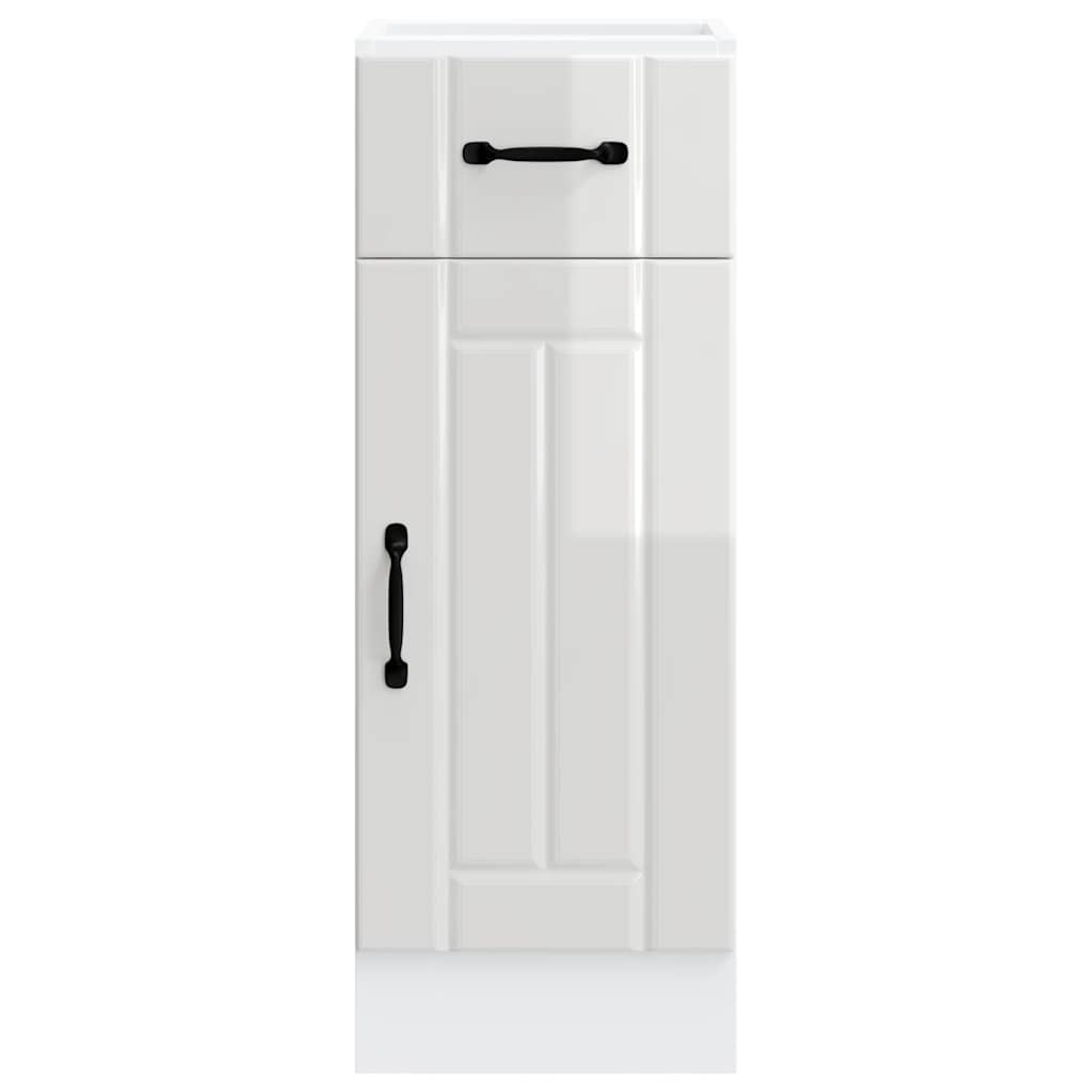 vidaXL Kitchen Base Cabinet "Lucca" High Gloss White Engineered Wood