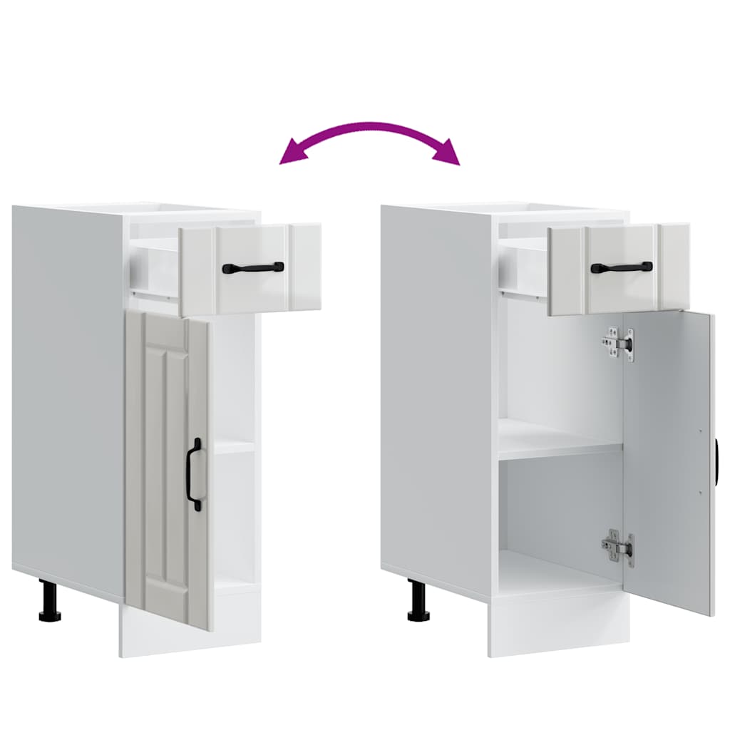 vidaXL Kitchen Base Cabinet "Lucca" High Gloss White Engineered Wood