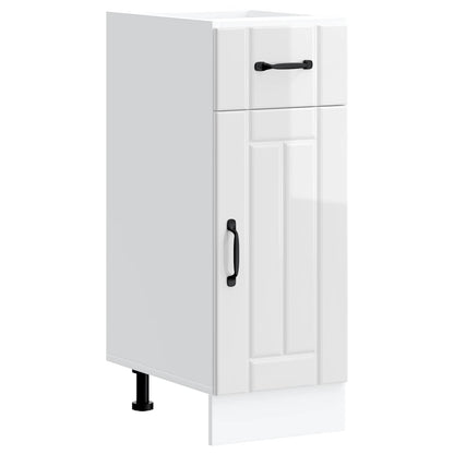 vidaXL Kitchen Base Cabinet "Lucca" High Gloss White Engineered Wood