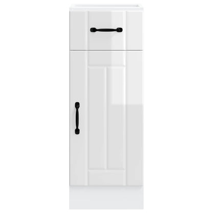 vidaXL Kitchen Base Cabinet "Lucca" High Gloss White Engineered Wood