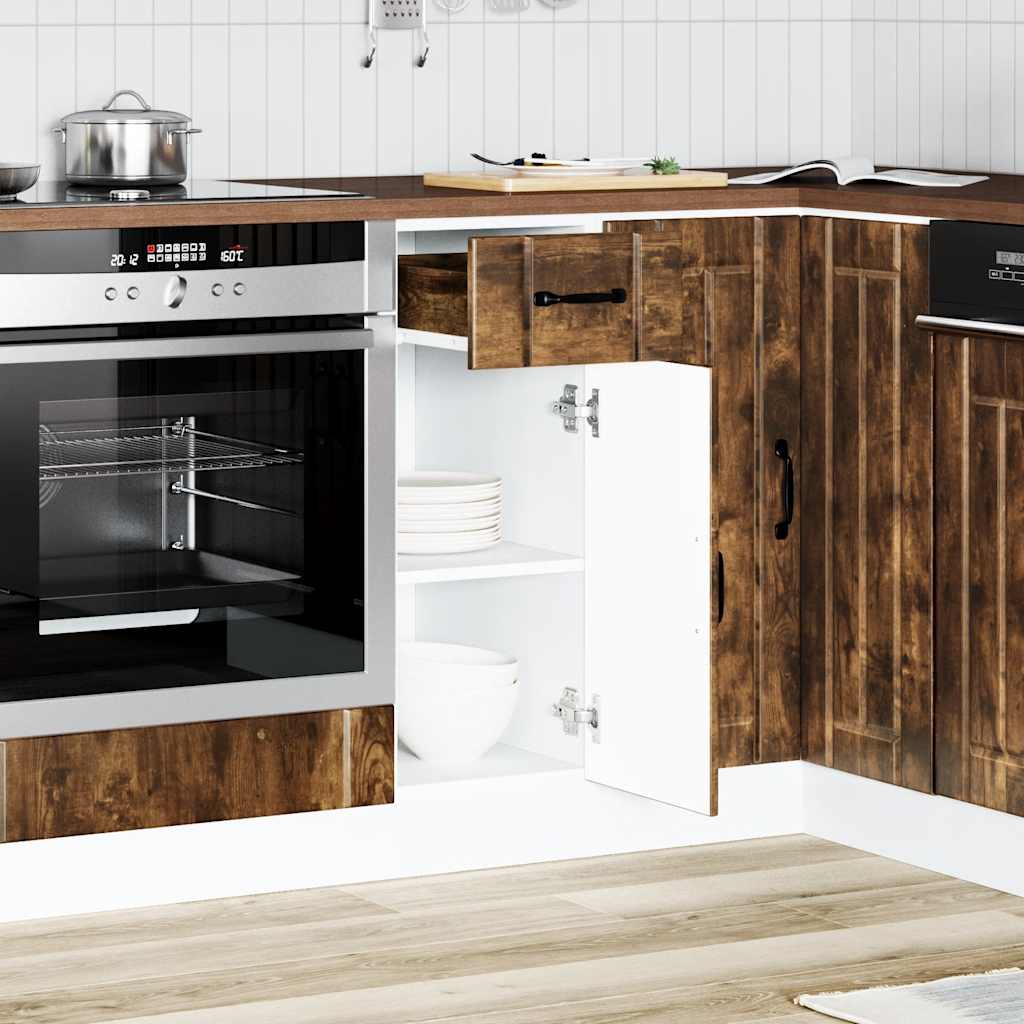 vidaXL Kitchen Base Cabinet Lucca Smoked Oak Engineered Wood