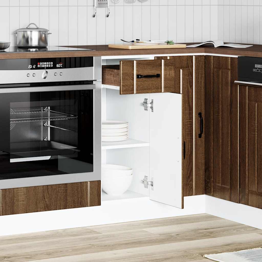 vidaXL Kitchen Base Cabinet "Lucca" Brown Oak Engineered Wood