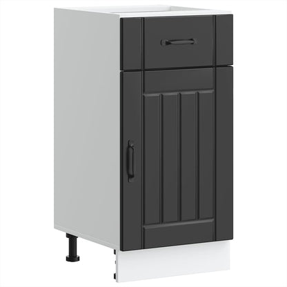 vidaXL Kitchen Base Cabinet "Lucca" Black Engineered Wood