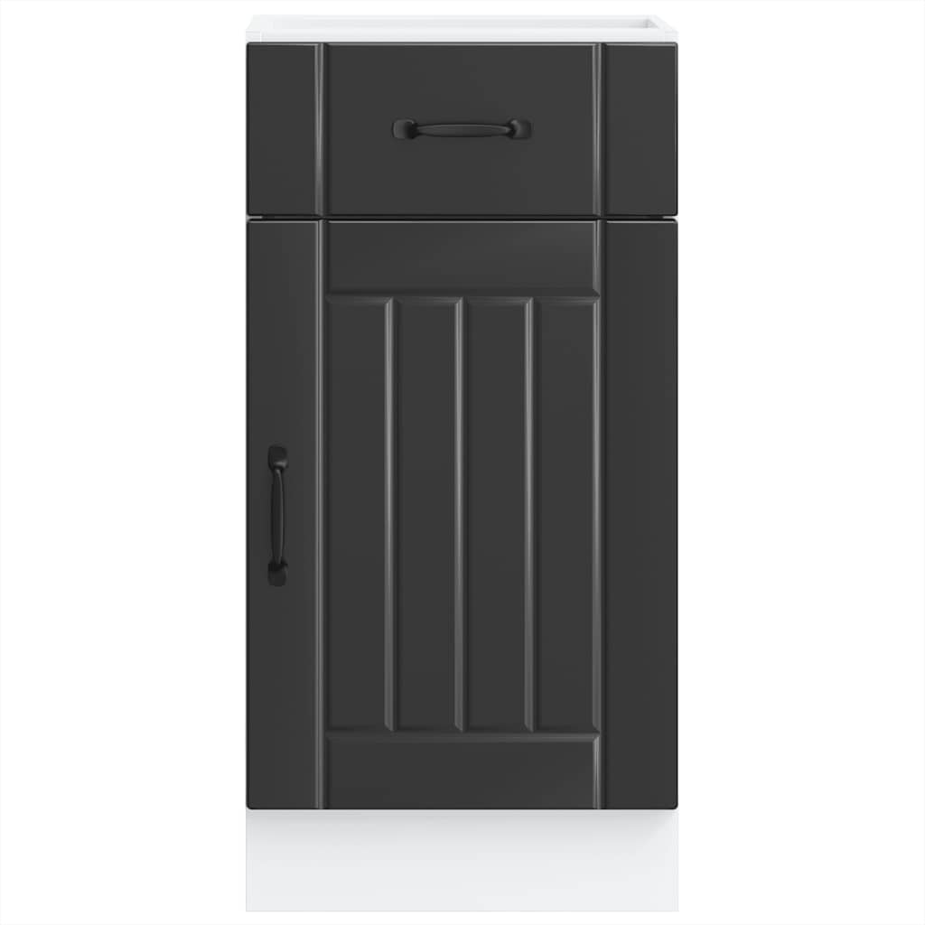 vidaXL Kitchen Base Cabinet Lucca Black Engineered Wood