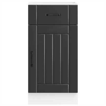 vidaXL Kitchen Base Cabinet Lucca Black Engineered Wood