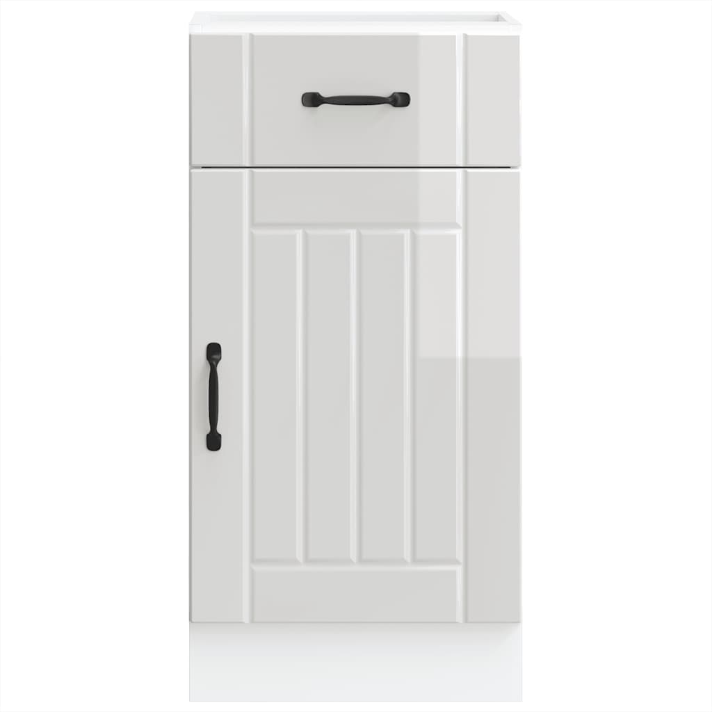 vidaXL Kitchen Base Cabinet "Lucca" High Gloss White Engineered Wood